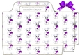 Cute white easter bunnies with purple bow tote  gift bag