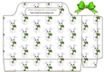 Cute white easter bunnies with green bow tote  gift bag