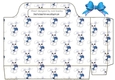 Cute white easter bunnies with blue bow tote  gift bag