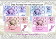 4 cute teacup teddy bears and bows 8x8 card fronts mini kit