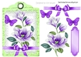 purple magnolia with bow and butterflies on a topper/tag