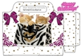 Cute kittens with pink bows, tote gift bag