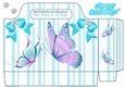 pretty butterflies turq bows tote gift bag