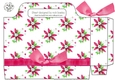 pretty pink flowers and border bow gift tote bag