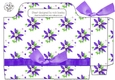 pretty purple flowers and border bow  gift tote bag