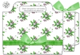 pretty green flowers and border bow  gift tote bag