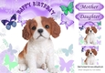 cute puppy with butterflies (two) 8x8