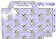 Lovely white Bichon puppy (purple) tote gift bag
