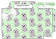 Lovely white Bichon puppy (green) tote gift bag
