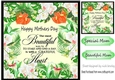 Pretty orange floral Mothers day card front 8x8