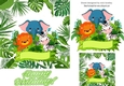 Lovely jungle with animals  7x7