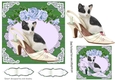 Pretty vintage shoe with kitten blue roses and lace card front 7x7