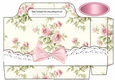 Pretty pink vintage roses with lace and bow tote gift bag