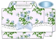 Pretty blue vintage roses with lace and bow tote gift bag