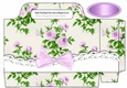 Pretty purple vintage roses with lace and bow tote gift bag