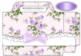 Pretty lilac vintage roses with lace and bow tote gift bag