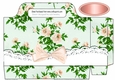 Pretty peach vintage roses with lace and bow tote gift bag