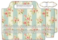 Pretty vintage stripe pink roses with lace borders tote gift bag