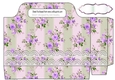 Pretty vintage stripe purple roses with lace borders tote gift bag