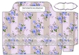 Pretty vintage stripe blue roses with lace borders tote gift bag