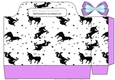 Black silhouette unicorn gift tote bag purple