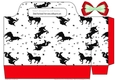 Black silhouette unicorn gift tote bag red