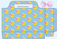 Easter yellow chick tote gift bag (blue)