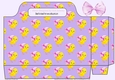 Easter yellow chick tote gift bag (purple)
