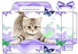 cute kitten with purple butterflies tote gift bag