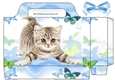 cute kitten with blue butterflies tote gift bag