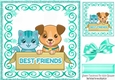 Best of friends in scroll frame 8x8