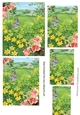 pretty countryside with rabbit and daffodils pyramids