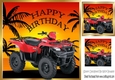 quad bike with sunset and palm trees 8x8 (BIRTHDAY)