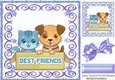 Best of friends in scroll frame 8x8 (purple)