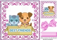 Best of friends in scroll frame 8x8 (pink)