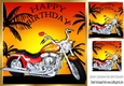 customised bike with sunset and palm trees 8x8 (BIRTHDAY)