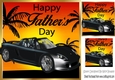 black sports car with sunset and palm trees 8x8 (FATHERS DAY)