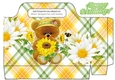Cute little fuzzy bear with daisies tote gift bag
