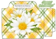 daisies with yellow green tartan tote gift bag