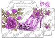 Pretty razzle dazzle purple shoes and roses tote gift bag
