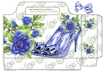 Pretty razzle dazzle blue shoes and roses tote gift bag