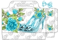 Pretty razzle dazzle turq shoes and roses tote gift bag