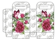 Pretty pink rose and diamante swirls gift bag