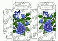 Pretty blue rose and diamante swirls gift bag