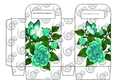Pretty turq rose and diamante swirls gift bag