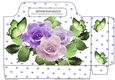 Pretty lilac/pink roses with butterflies and polkadots tote gift bag