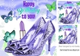 pretty purple/lilac sparkle shoes with butterflies 8x8
