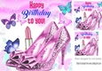pretty pink sparkle shoes with butterflies 8x8