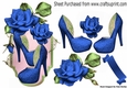 pretty blue shoes with purple roses topper