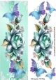 Pretty turq roses with butterflies tall DL